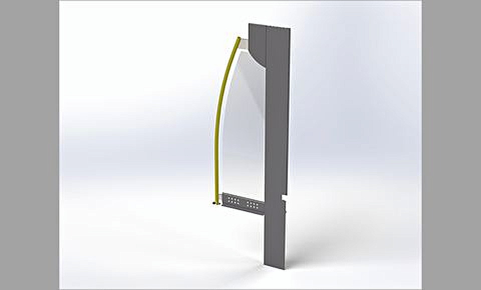 Glastrennwand mit Haltestange